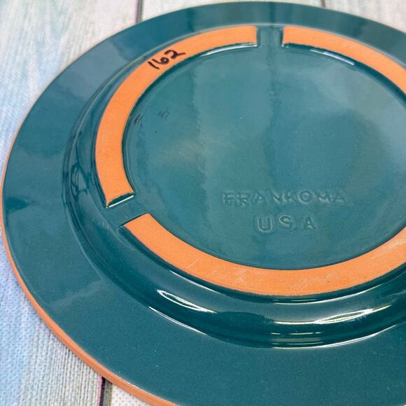 Frankhoma Plate Thunderbird Teal Native American Terra Cotta Salad Plate Vintage - Picture 7 of 7